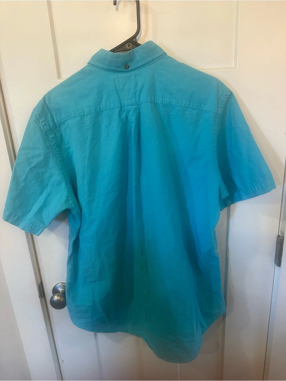 Ralph Lauren Classic Fit Blue Short Sleeve Button Down Shirt Cotton Large